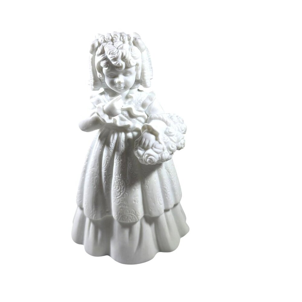 Flower Girl Figurine Vtg department 56 Porcelain silhouette bridal wedding